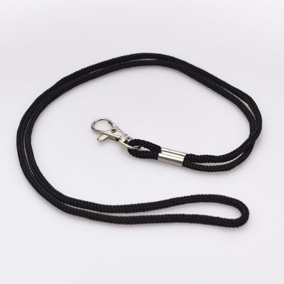 A fixed loop lanyard with plated swivel hook